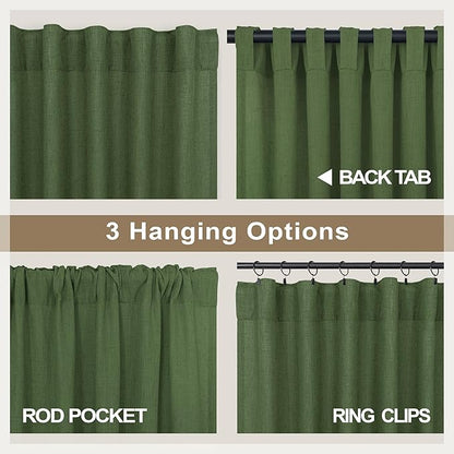 Pitalk Olive Green Curtains 90 Inch Length - Image 4