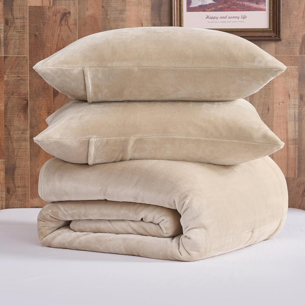 Wajade Full Size Comforter Set- 3 Pieces Khaki Bed in A Bag for All Seasons B...