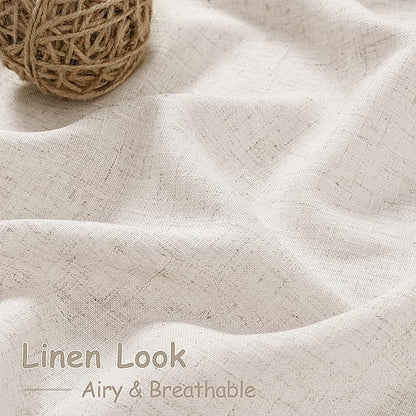 Beige Linen Curtains 63 Inches Long - Image 5