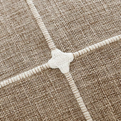 Foindtower Pack of 2 Decorative Faux Linen Jacquard Check Throw Pillow Covers - Image 2
