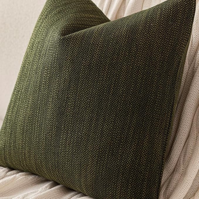 Foindtower Set of 2 Decorative Textured Burlap Linen Throw Pillow Covers - Image 3