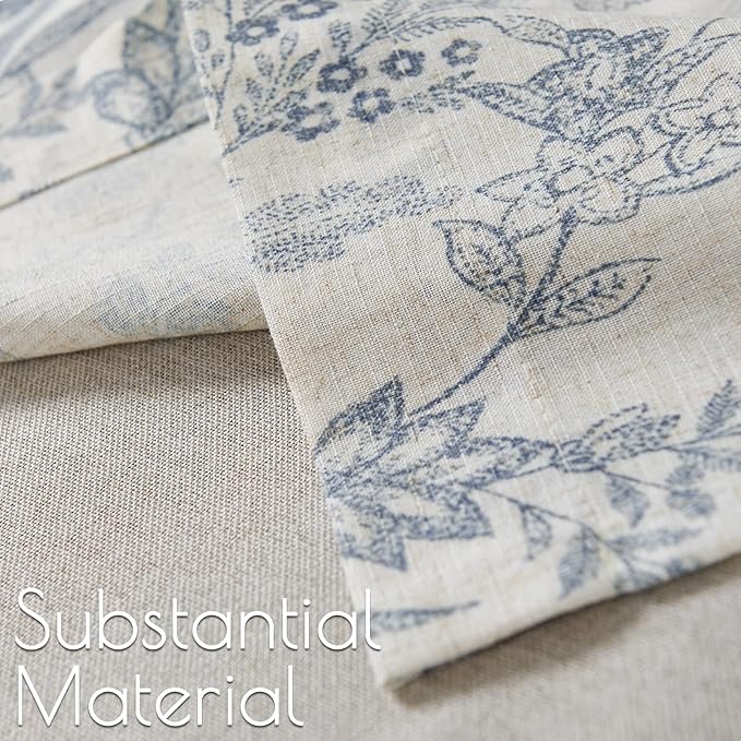jinchan Linen Valance Curtain Farmhouse Floral Printed Small Window Curtain - Image 7