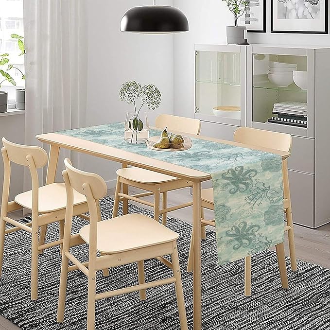 Coastal Sea Shell Starfish Table Runner Summer Ocean Beach Table Runner - Image 3