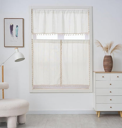 ColorBird Kitchen Curtains Window Valances Boho Short Curtains & Drapes 36 Inch - Image 6