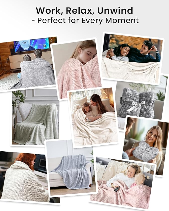 Super Soft Throw Blanket 60 x 80 Inches, Half-Side Plush Fuzzy Blanket - Image 5