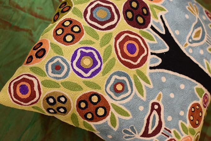 Blue Tree of Life Throw Pillow Cover Karla Gerard Floral Pillowcase Floral - Image 5