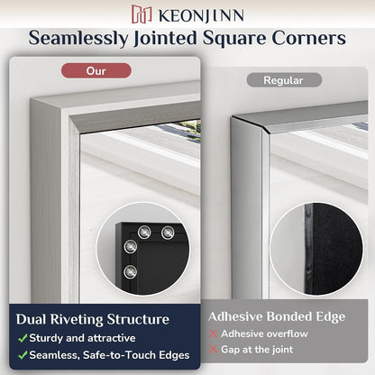 keonjinn 22 x 30 inch brushed nickel bathroom, side view