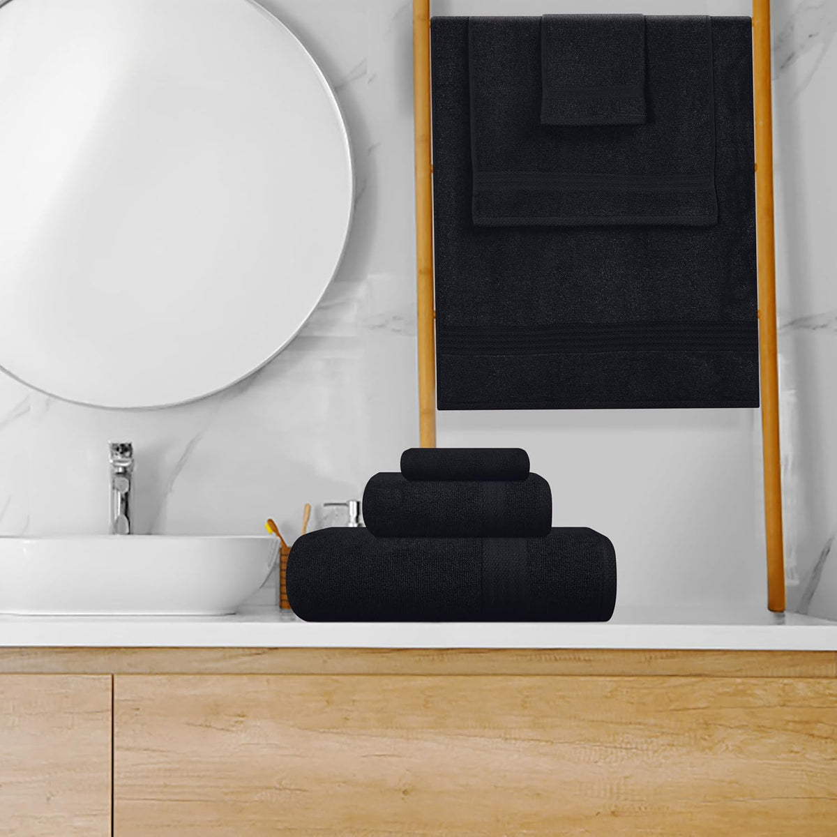 glamburg ultra soft 8-piece towel set - 100%, side view