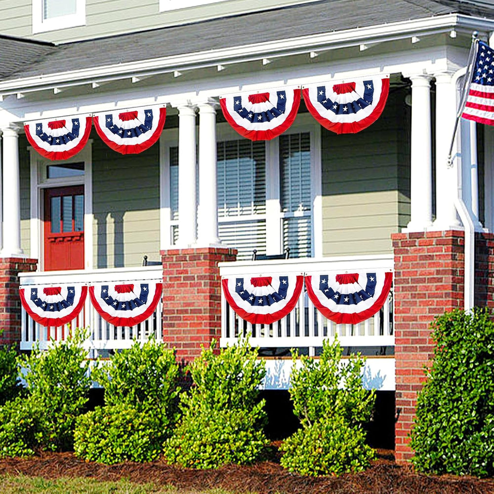 2x4 Ft American Bunting Flags Outdoor, USA Pleated Fan Flag for Outside, 4th ...