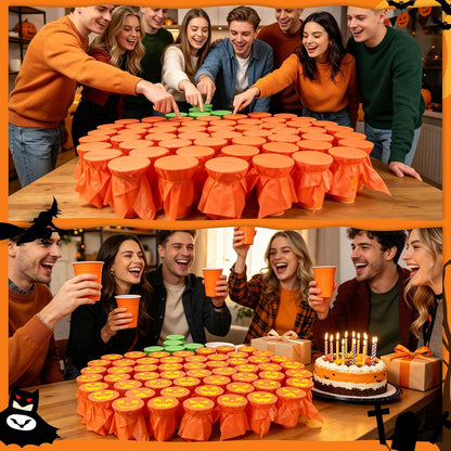 50 Pcs Halloween Pumpkin Punch Game Set, DIY Prizes Fall Party Supplies