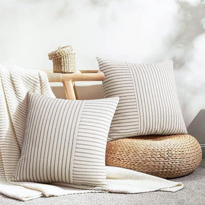 Farmhouse Pillow Covers 24x24, Modern Accent Square Throw Pillow Covers Set of 2 - Image 2