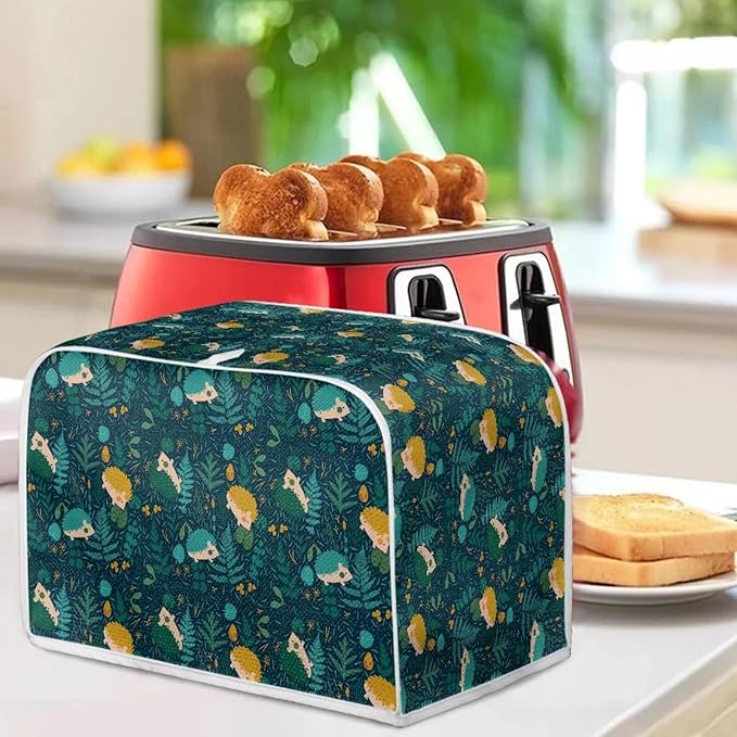 Flowers Hedgehog Printed 4 Slice Kitchen Machine Covers, Dustproof Toaster - Image 4