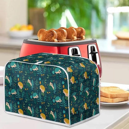Flowers Hedgehog Printed 4 Slice Kitchen Machine Covers, Dustproof Toaster - Image 4