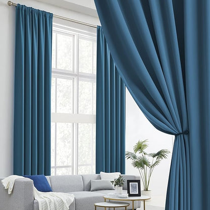 DUALIFE 120 Inch Blackout Curtains 10 ft Length High Ceiling by DUALIFE