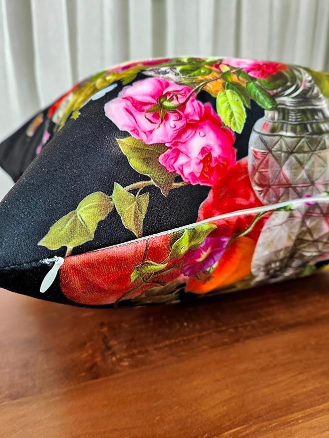 Elegant Velvet Floral Pillow Cover Double Sides Handmake Big Size Flower - Image 8