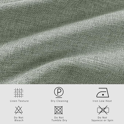 Macochico Extra Wide Full Blackout Linen Curtains - Image 5