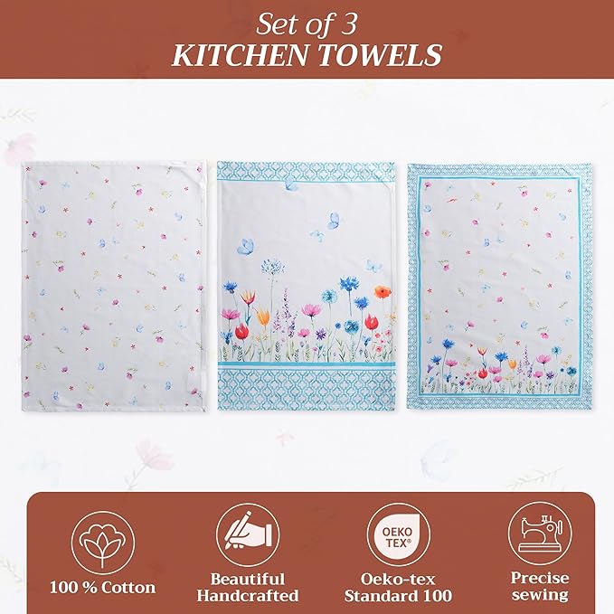 Maison d' Hermine Kitchen Towels Set of 2 100% Cotton 27.50" x 20" Reusable - Image 2