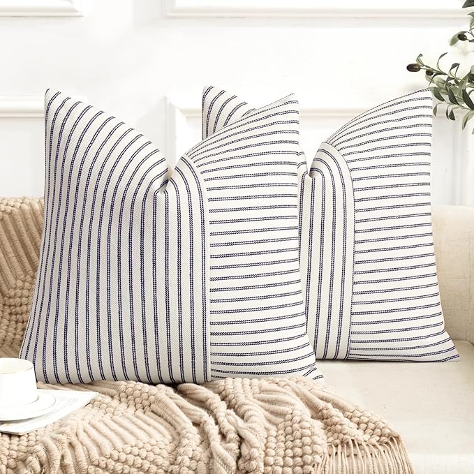 YCOLL Farmhouse Pillow Covers 18x18, Modern Accent Square Throw Pillow Covers by PillowCoversExpert