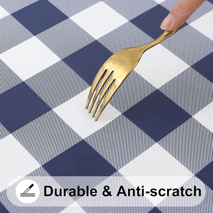 Smiry Rectangle Picnic Table Cloth, Elastic Waterproof Fitted Vinyl Tablecloths - Image 8