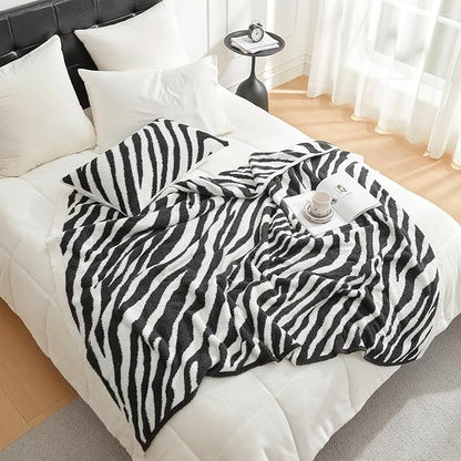 Snuggle Sac Zebra Blanket Black Zebra Print Blanket Twin Size, Ultra Soft - Image 5