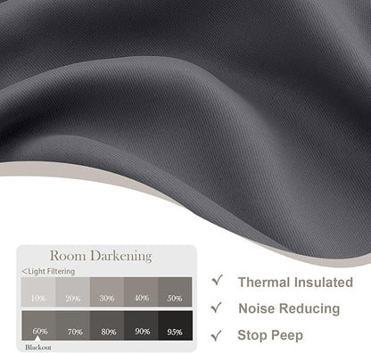 Gwine Charcoal Grey Blackout Curtains - Image 3