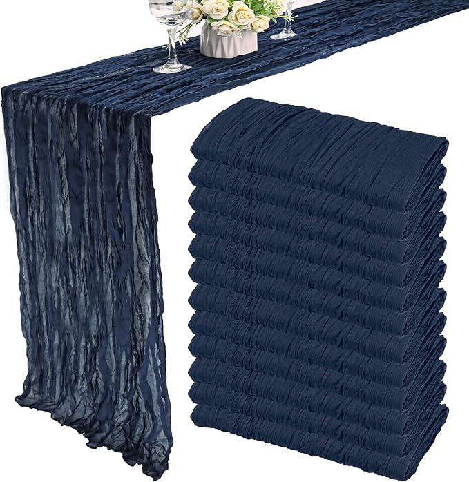 12 Pack 13Ft Cheesecloth Table Runner 35x157 Inch Boho Gauze Table Runner by Fivenl