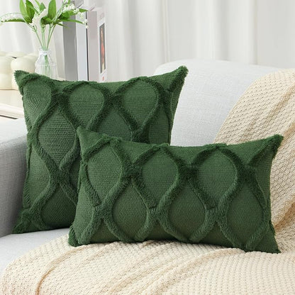 decorUhome Christmas Throw Pillow Covers 18x18 Inch Set of 2, Soft Plush Faux - Image 4