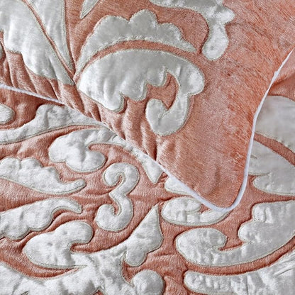 The HomeCentric Decorative Peach & Ivory Twin 53 x 18 inch Bed Runner - Image 3