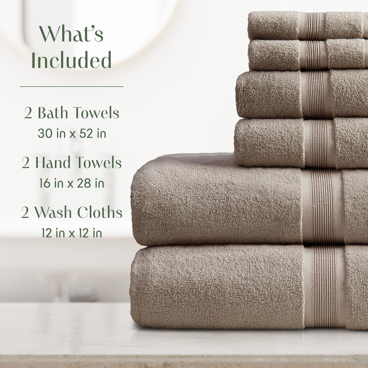 springtree home luxury bamboo rayon bath towel set shown in use