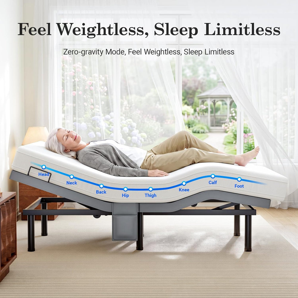 Split King Adjustable Bed Frame with Adjustable Legs, Electric Bed Base Frame...