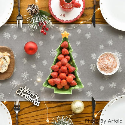 Artoid Mode Pine Tree Snowflake Merry Christmas Table Runner, Seasonal Winter - Image 4