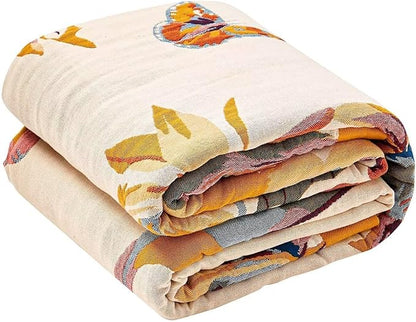 Boho Throw Blanket, 100% Cotton Ultra Soft Luxury Throw Rustic Quilt, All by XIBLC