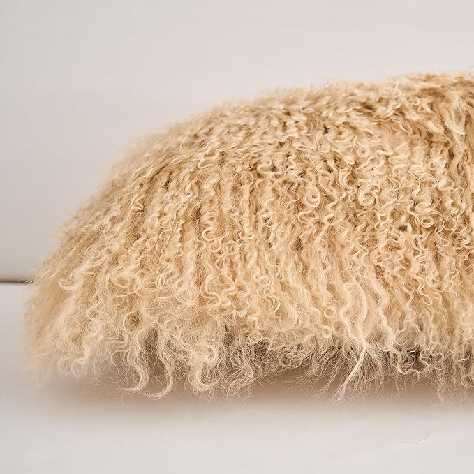 Genuine Mongolian Lamb Fur Pillow Cover – 12"x20" Rectangular Cushion Case – - Image 8