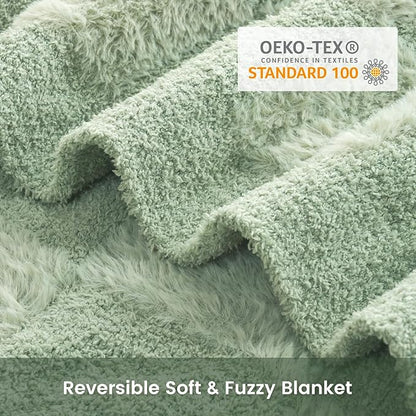 Snuggle Sac Faux Fur Checkered Blanket Twin Size - Image 9