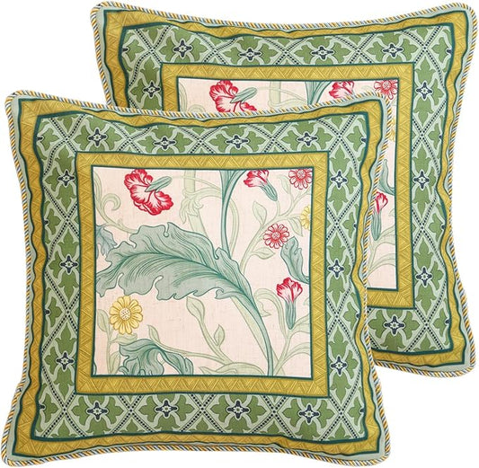 patdrea Designer Pack of 2 Square Throw Pillow Covers, French Vintage Rustic by Welcometopatdrea