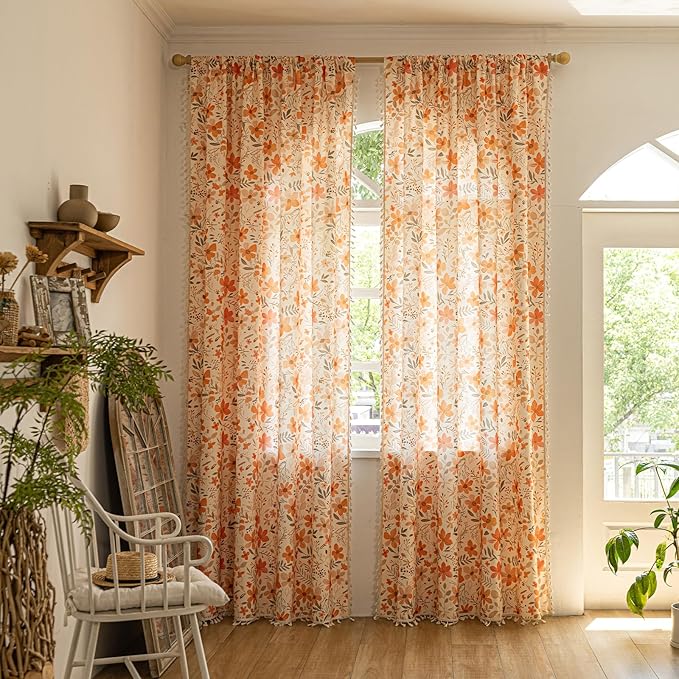 ENJOYBRIDAL Floral 63 Inch Curtains - Image 2