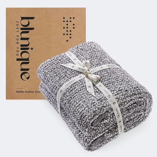 Super Soft Throw Blanket 60 x 80 Inches, Half Side Plush Fuzzy Blanket by blunique