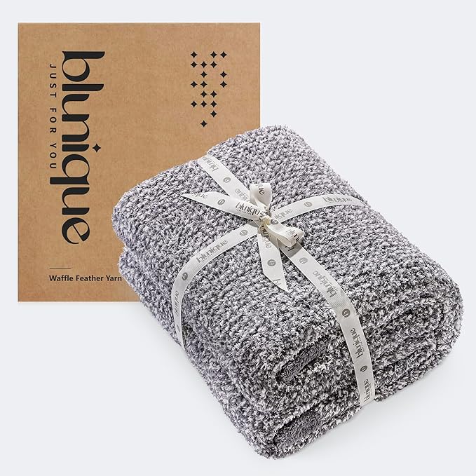 Super Soft Throw Blanket 50x60 Inches, Half-Side Plush Fuzzy Blanket by blunique