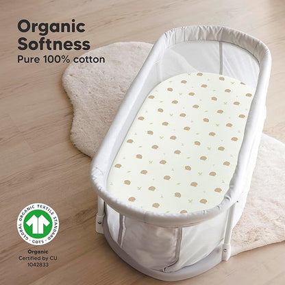2-Pack Organic Bassinet Sheets for Girls, Boys - Image 2