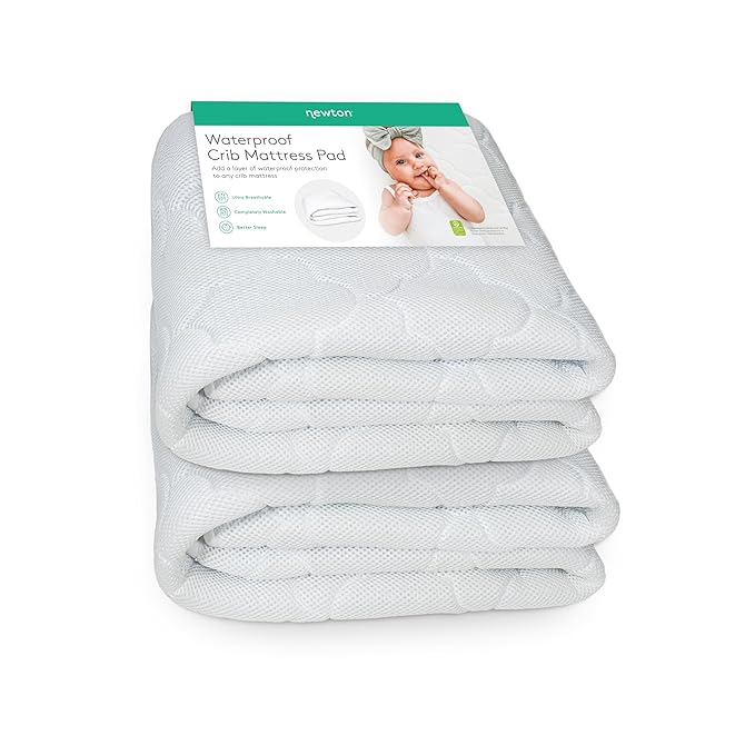Newton Baby Waterproof Crib Mattress Pad | Ultra-Breathable Quilted Layer by newton