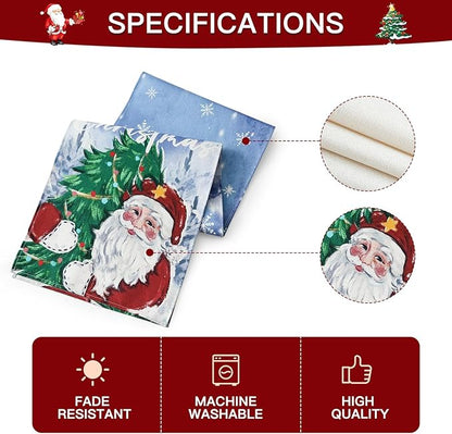 OTOSTAR Christmas Tree and Santa Claus Merry Christmas Table Runner, Xmas - Image 6