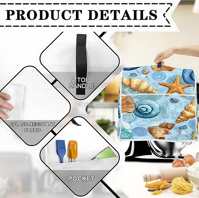Mixer Dust Cover for 6-8 Qt Stand Mixer, Cloth Cover - Image 3