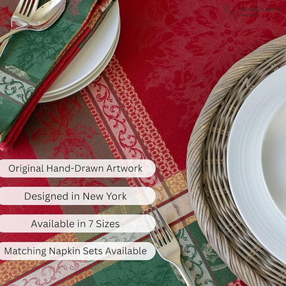 Benson Mills Heavyweight Yarn Dyed Jacquard Fabric Plaid Table Cloth, - Image 4