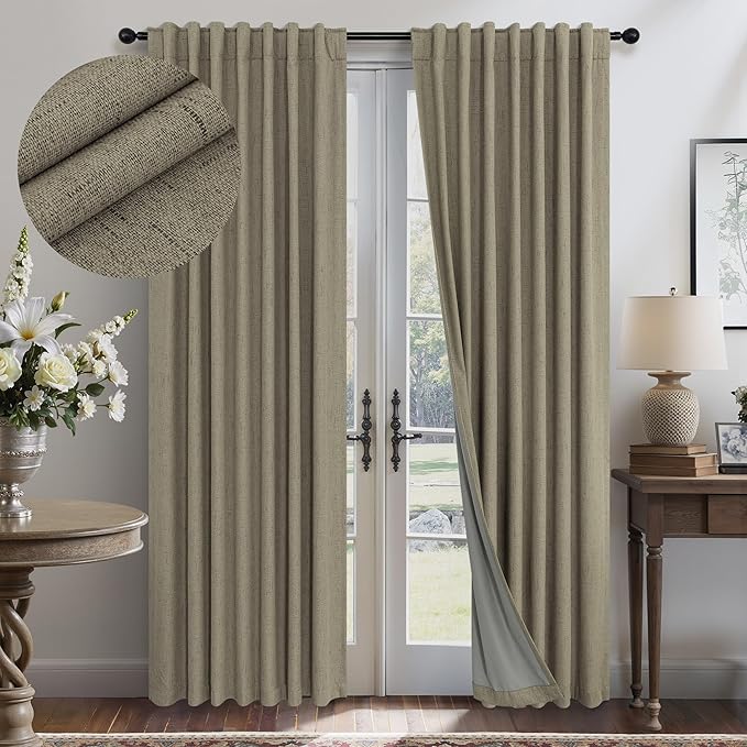 Living Room Darkening Curtains 63 Inches Long Small Bay Window Blackout by Pitalk