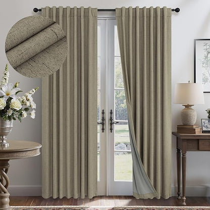 Living Room Darkening Curtains 63 Inches Long Small Bay Window Blackout by Pitalk