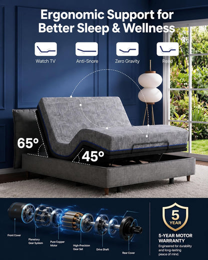 marsail adjustable bed frame queen with mattress &, package contents