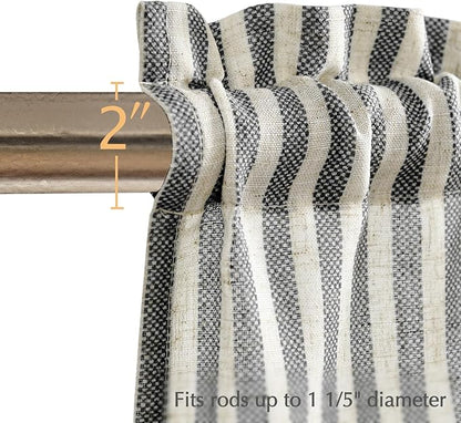 jinchan Tie Up Linen Textured Striped Tie Curtain - Image 4