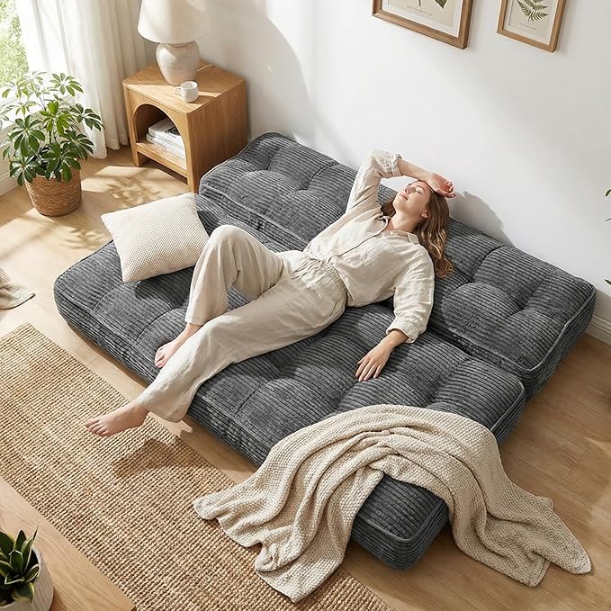 63 Inch Folding Sofa Bed Convertible Chair, 2-in-1 Convertible Boneless Sofa - Image 5