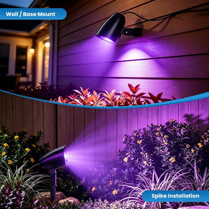 ZZXX 20W Halloween Black Light Spotlight Outdoor,IP66 Plug-in Light, 2Pack