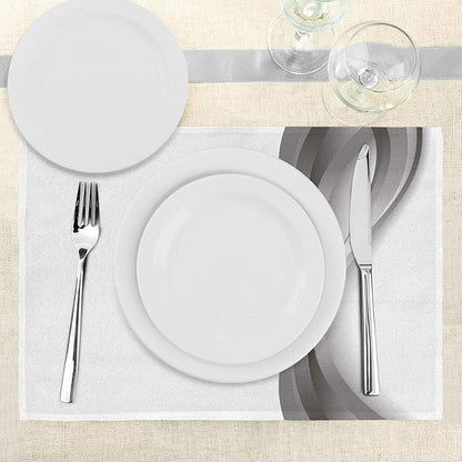 Ambesonne Grey Place Mats Set of 4, Wavy Vertical Curved Stripes - Image 3